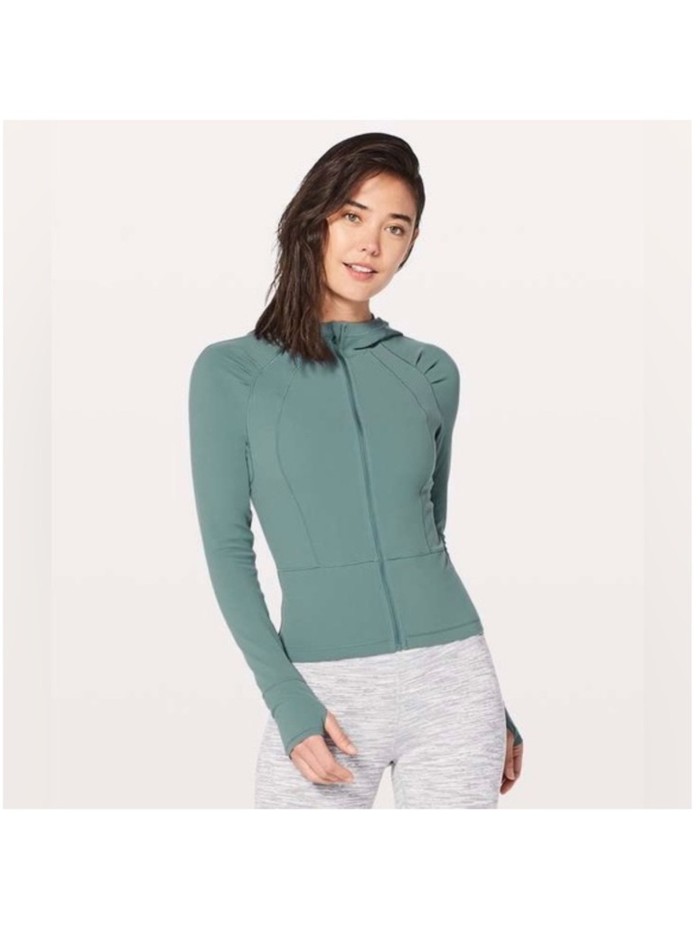 Lululemon Move With Ease Hoodie Full Zip Jacket Mystic Green Size 10
